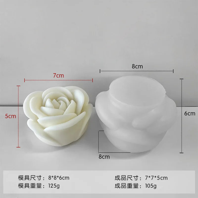 2024 New Flower Silicone Candle Mold 3D Peony Flower Soap Gypsum Resin Casting Mould DIY Chocolate Cake Baking Tool Wedding Gift