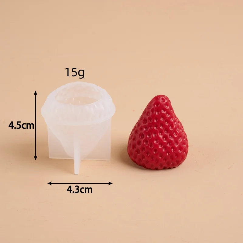 3D Strawberry Aromatherapy Candle Silicone Mold DIY Handmade Romantic Scented for Valentine's Day Party Home Decor Birthday Gift