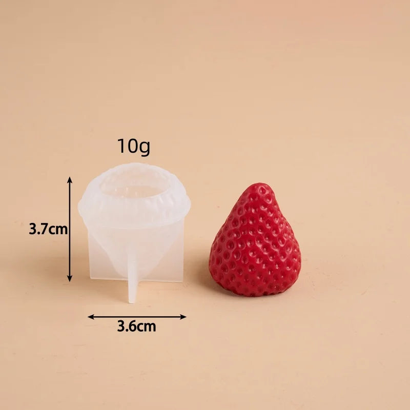3D Strawberry Aromatherapy Candle Silicone Mold DIY Handmade Romantic Scented for Valentine's Day Party Home Decor Birthday Gift