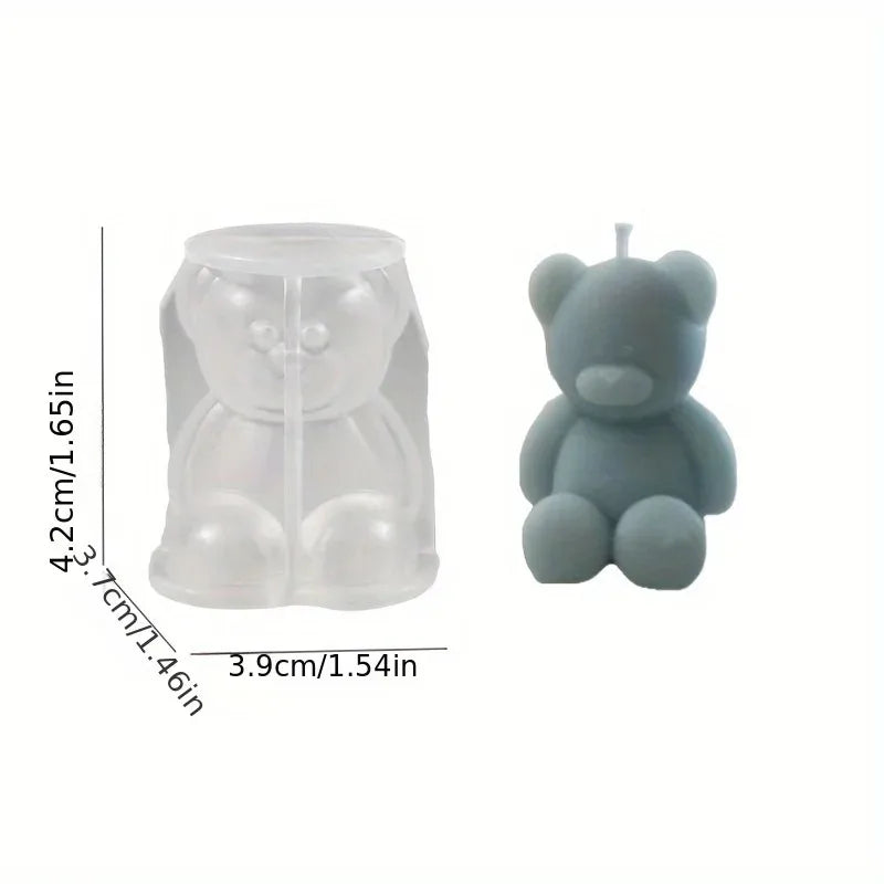 Silicone Bear Mold for Scented Candles, Soap Making and Resin Casting - Cute Animal Shape Mold for Home Decor, Aromatherapy