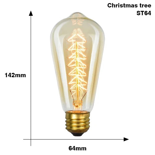 Retro Edison Bulb E27 220V 40W ST64 G80 G95 G125 Ampoule Vintage Edison Bulb Incandescent Lamp Filament Light Bulb Home Decor