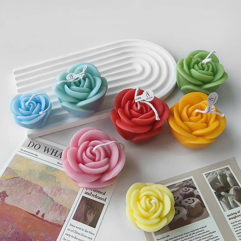 2024 New Flower Silicone Candle Mold 3D Peony Flower Soap Gypsum Resin Casting Mould DIY Chocolate Cake Baking Tool Wedding Gift