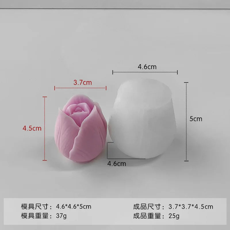 2024 New Flower Silicone Candle Mold 3D Peony Flower Soap Gypsum Resin Casting Mould DIY Chocolate Cake Baking Tool Wedding Gift