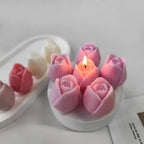 2024 New Flower Silicone Candle Mold 3D Peony Flower Soap Gypsum Resin Casting Mould DIY Chocolate Cake Baking Tool Wedding Gift