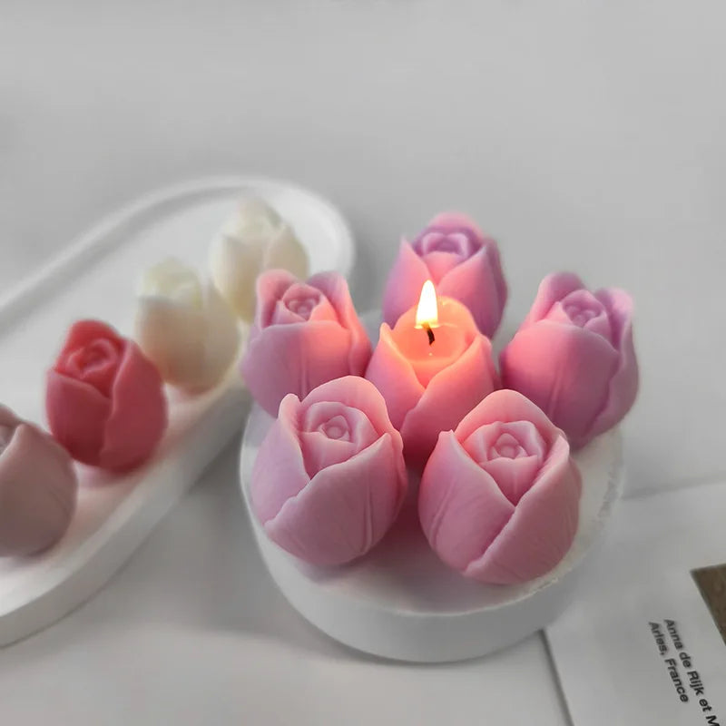 2024 New Flower Silicone Candle Mold 3D Peony Flower Soap Gypsum Resin Casting Mould DIY Chocolate Cake Baking Tool Wedding Gift