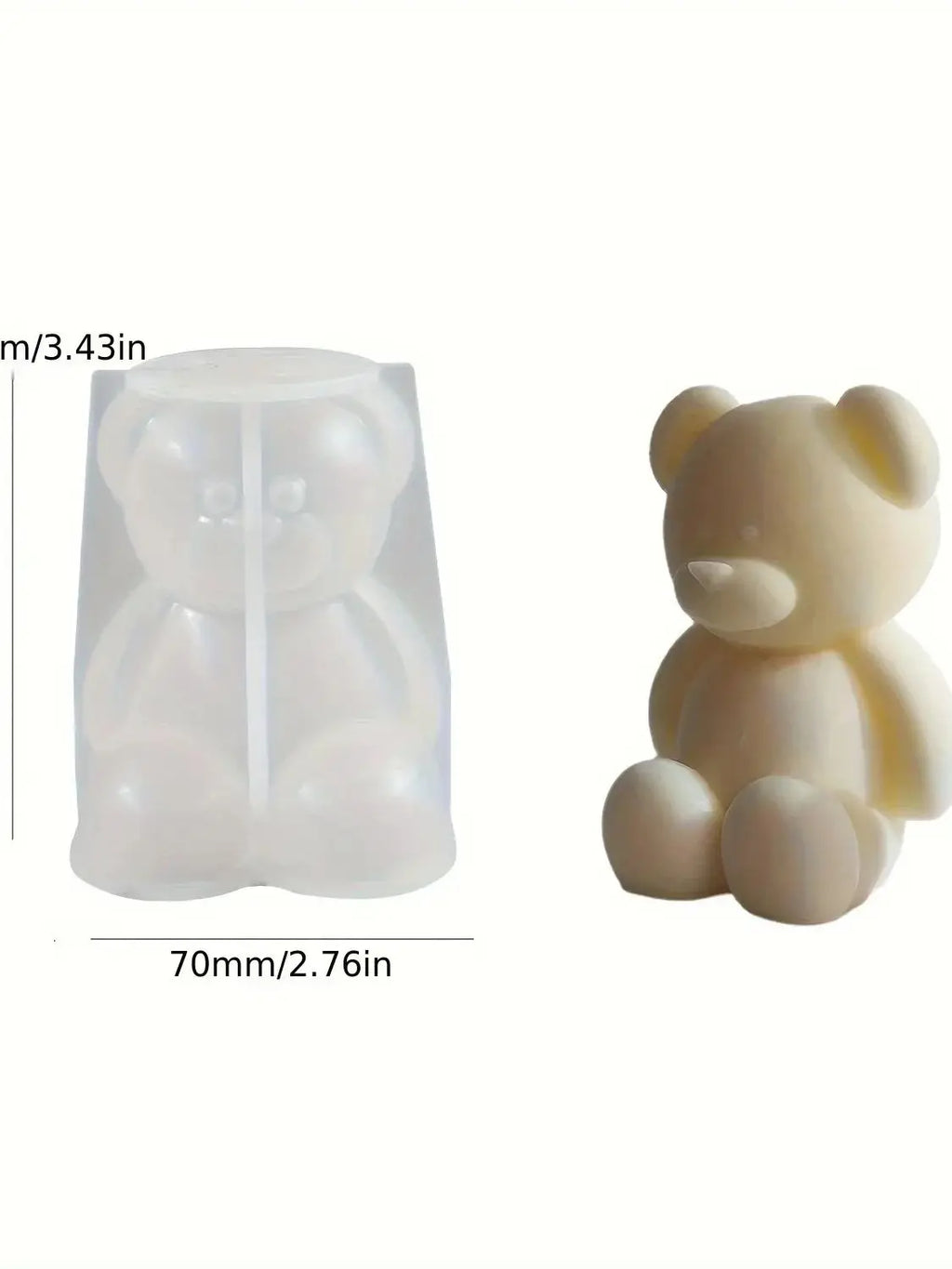 Silicone Bear Mold for Scented Candles, Soap Making and Resin Casting - Cute Animal Shape Mold for Home Decor, Aromatherapy