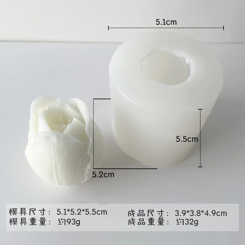 2024 New Flower Silicone Candle Mold 3D Peony Flower Soap Gypsum Resin Casting Mould DIY Chocolate Cake Baking Tool Wedding Gift