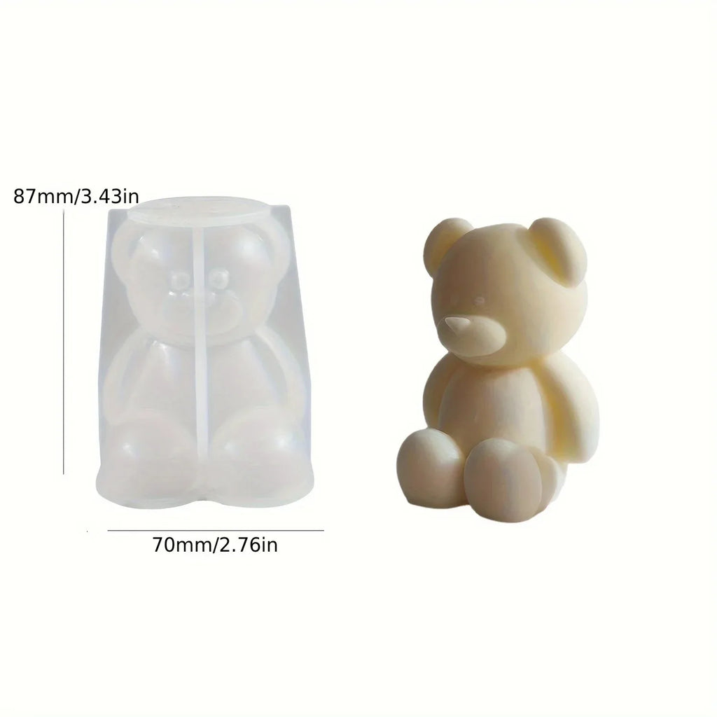 Silicone Bear Mold for Scented Candles, Soap Making and Resin Casting - Cute Animal Shape Mold for Home Decor, Aromatherapy
