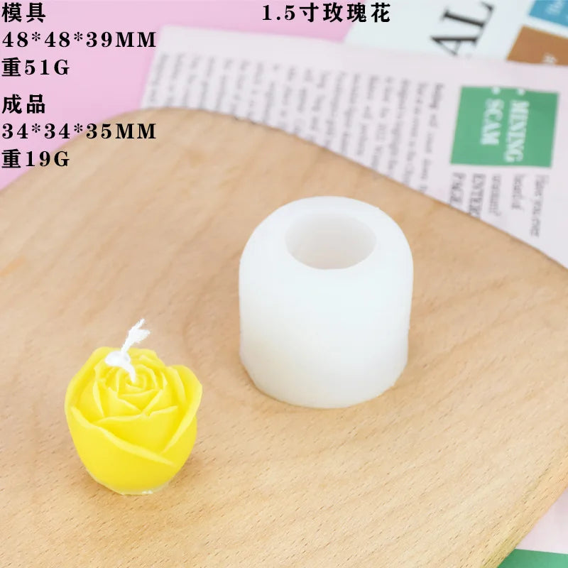 2024 New Flower Silicone Candle Mold 3D Peony Flower Soap Gypsum Resin Casting Mould DIY Chocolate Cake Baking Tool Wedding Gift