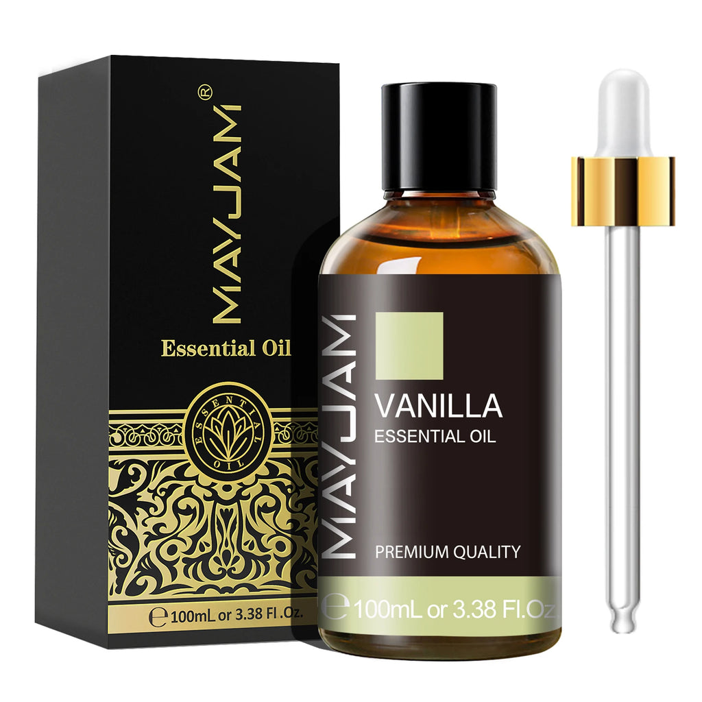 MAYJAM 1PCS 100ML Essential Oil with Dropper Sandalwood Lavender Eucalyptus Vanilla Aroma Oil For Humidifier Scent Candle Burner