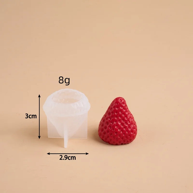 3D Strawberry Aromatherapy Candle Silicone Mold DIY Handmade Romantic Scented for Valentine's Day Party Home Decor Birthday Gift