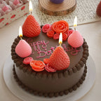 3D Strawberry Aromatherapy Candle Silicone Mold DIY Handmade Romantic Scented for Valentine's Day Party Home Decor Birthday Gift