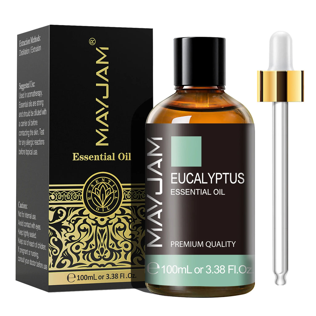 MAYJAM 1PCS 100ML Essential Oil with Dropper Sandalwood Lavender Eucalyptus Vanilla Aroma Oil For Humidifier Scent Candle Burner