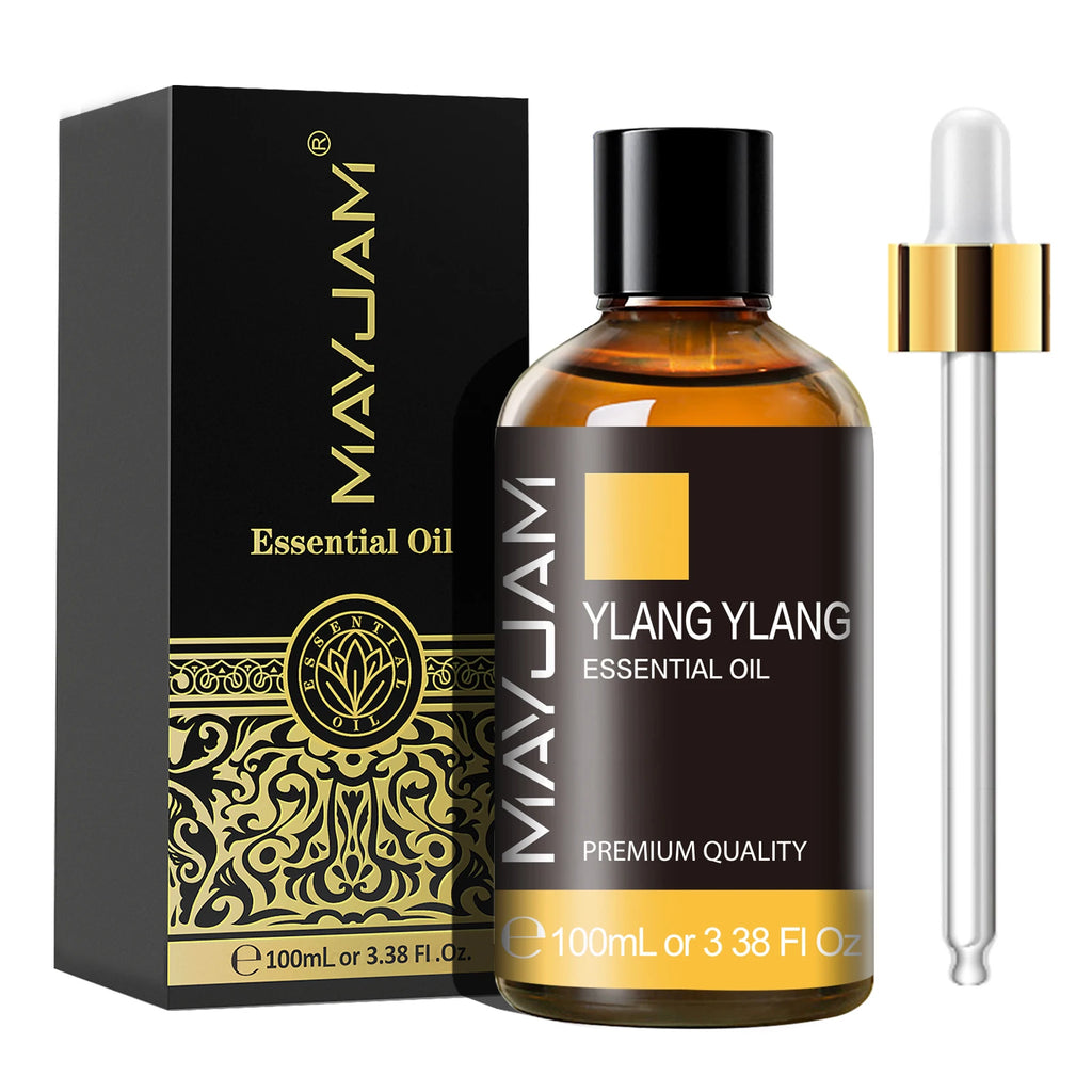 MAYJAM 1PCS 100ML Essential Oil with Dropper Sandalwood Lavender Eucalyptus Vanilla Aroma Oil For Humidifier Scent Candle Burner