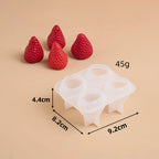 3D Strawberry Aromatherapy Candle Silicone Mold DIY Handmade Romantic Scented for Valentine's Day Party Home Decor Birthday Gift